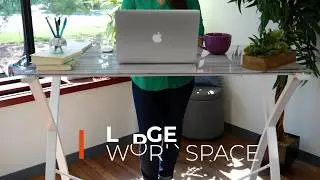 Stand Steady Joy Desk - Large Glass Wood Print Top
