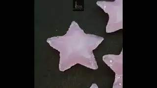 Rose Quartz Star shape carved Heated Pink Opalite glass gemstone, Star shape gemstone carving.
