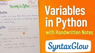 Variables in Python with Handwritten Notes | Beginner-Friendly Explanation