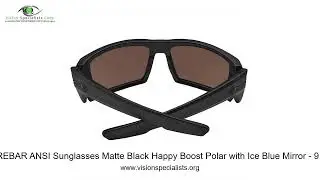 Spy REBAR ANSI Sunglasses Matte Black Happy Boost Polar with Ice Blue Mirror   9 1 1 4