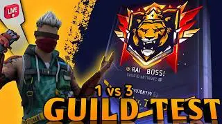 TOP 1 FREE FIRE LIVE V BADGE GUILD TESTING | GUILD TEST | GIVEAWAY REDEEM CODE FF