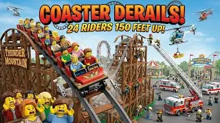 LEGO Roller Coaster DERAILS! 🎢💥 24 Riders - 150 Feet Up! 😱
