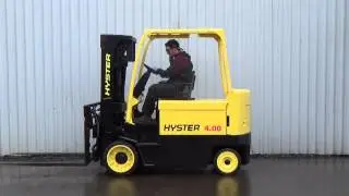 HYSTER 4000Kgs SIDESHIFTING FORK-POSITIONER USED ELECTRIC FORKLIFT TRUCK