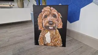 Fluffy Dog Portrait Painting | Curly Golden Pup on Canvas | Pet Art by Hand 🎨