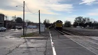 ( Crossing Gate Perspective ) UP local train - Sutton Blvd  crossing, Maplewood, Mo 