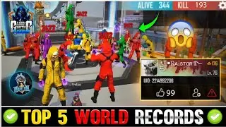 TOP 5 WORLD RECORD IN FREE FIRE⚡⚡- GARENA FREE FIRE #2