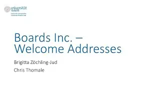 Boards Inc. - Legal Persons as Directors and Officers - Welcome Addresses