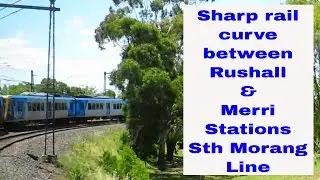 Sharp rail bend between Rushall and Merri Stations