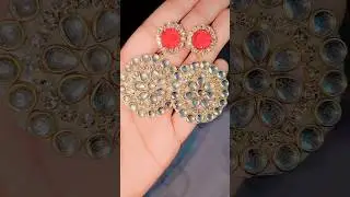 BEAUTIFUL LONG EARINGS|| TUTORIAL|| KUNDAN EARINGS|| #earingsmaking #earing #ytshorts