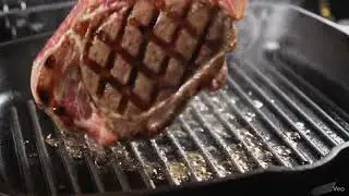 Intense Sizzling: Grilling the Perfect Ribeye Steak #grilling #sizzling #steak #cooking