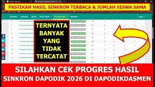 SILAHKAN CEK PROGRES HASIL SINKRON DAPODIK 2026 DI DAPODIKDASMEN