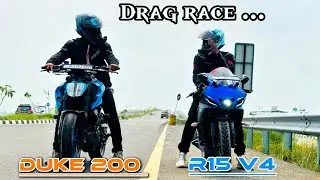 KTM Duke 200 vs Yamaha R15 me kaun jitegi 😈 !! Kaun si bike jitegi 🤔 !! #youtubevideo 