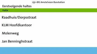 Omroepen Lijn 186 Connexxion Schipholnet: Schiphol P30 - Amstelveen Busstation