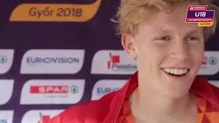 Ryan Oosting after winning Bronze in the 3000m