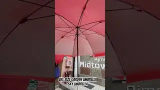 Full size Garden Umbrella Uv Coating Double Ribs Red color #outdoorshade #rainresistant