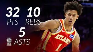 Jalen Johnson 32 pts 10 rebs 5 asts vs Sixers 25/26 season