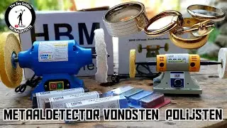 Metaaldetector vondsten polijsten met een polijstmachine