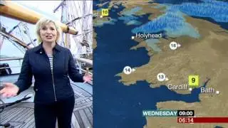 Carol Kirkwood BBC Weather On The Wild Swan Tall Ships Woolwich 2017 04 12