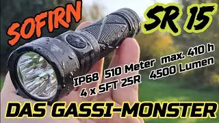 Sofirn SR15 Review LED Taschenlampe flashlight test #EDC #edcgear Lumenmessung SFT25R Camping Gassi