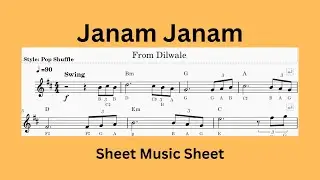 Janam janam Piano/lesson/tutorial/notes with chords/instrumental/sheet music/Dilwale/Arijit-pritam