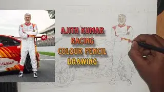 Ajith Kumar Racing Colour pencil drawing |✍️🎨 colour pencil drawing