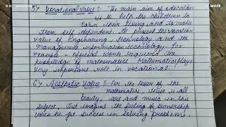 Values Of Teaching Mathematics Notes For B.Ed students #gndu#b.ed_notes