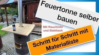 #Feuertonne mit #Tisch und #Rauchrohr selber bauen