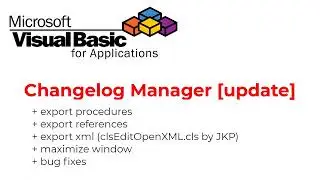VBA - Changelog Manager Update