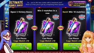 NEW ULTIMATE RUMBLE QUEST SET 1 ALL QUESTS COMPLETED + CLAIMING NEW CAGE MATCH CUE & FREE PIECES! 💖🤯