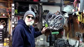 Kinetic Butterfly on Cone Flower, Outdoor Garden Sculpture, Made from Metal