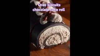 Oreo biscuits chocolate cake roll #OreoCake #ChocolateCake #EasyRecipe #NoBakeCake #OreoDessert