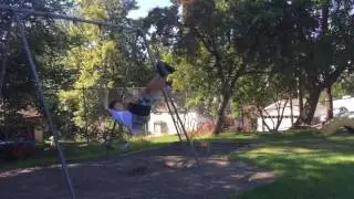 Kid fails on swing