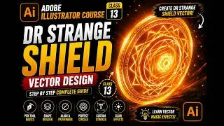 How to Create Dr. Strange Shield Design in Adobe Illustrator 2025 | Step-by-Step Tutorial | Class 13