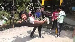 Flying fox at mussoriee kempty falls l Adventure activity