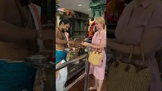 Foreigner in hindu temple