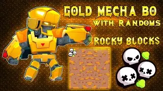 Brawl Stars | Gold Mecha Bo with Randoms - Rocky Blocks Map - Duo Showdown
