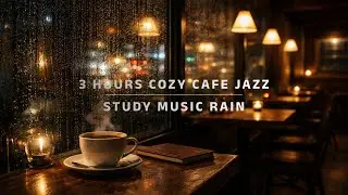 Cozy Cafe Ambience ☕ 3 Hours of Jazz & Rain on Window | Study & Focus