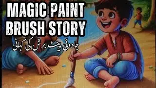 جادوئی پینٹ برش | Magic Paint Brush Story | Urdu Voice + English Text | Fun & Learning Zone