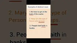 Examples of ABSTRACT NOUN | #partsofspeech #abstractnoun #gvspokenenglish