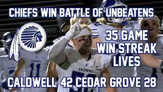 Caldwell 42 Cedar Grove 28 | 35 straight wins for the Chiefs | Week 7 football highlights
