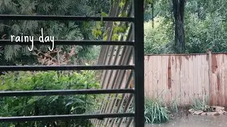 [ASMR] rainy day sounds (with some thunder!) and background/white noise | no talking