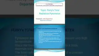 Ferry's Total radiation pyrometer