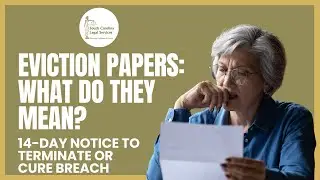 Eviction Papers - 14 Day Notice to Terminate or Cure Alleged Breach