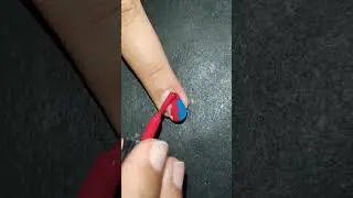 Red & Blue nail polish nail art💅💅💅