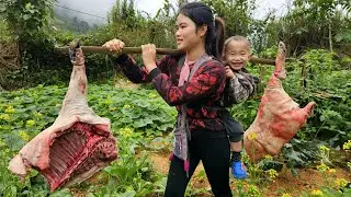 Marinating Black Pork and Packing It in Bamboo Tubes to Take to the Market | Traditional Rural Life