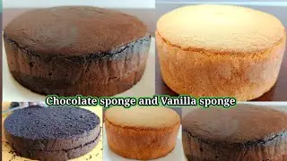 No oil ,No butter | Chocolate sponge cake recipe | & vanilla sponge cake recipe