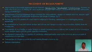NECESSITY OF REALIGNMENT OF ROAD IN HIGHWAY ENGINEERING
