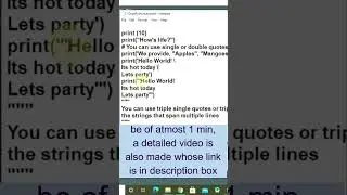 Display multiple lines with single print in python example  #ytshorts #bintuharwani #python3 #escape