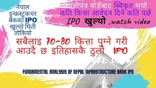 nepal infrastructure bank IPO open date fixed-how much will allot& how much apply/nepse