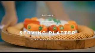 Isla Serving Platter with Marble Cheeseboard Insert by Toscana a Picnic Time brand